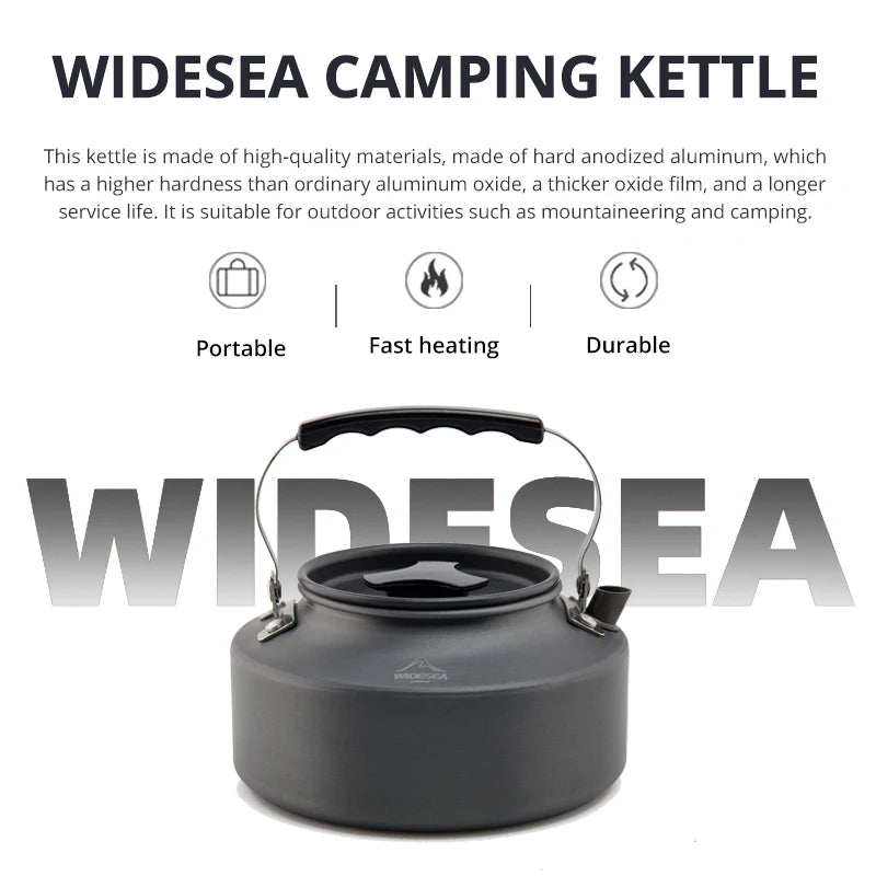 Widesea-Juego de utensilios de cocina para acampada, olla para exteriores, hervidor de agua, sartén, cubiertos de viaje, equipo de pícnic para senderismo