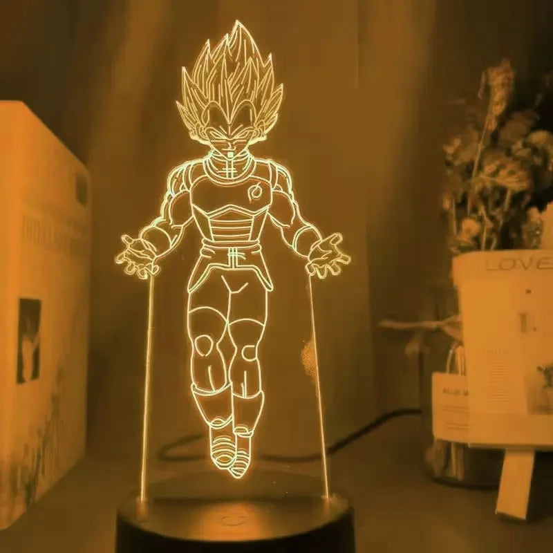 Lámpara LED 3D de Dragon Ball Z, figura de Vegeta Super Saiyan, luz nocturna, figura de Rey Mono, Goku, Jiren, Broly, lámpara de mesa de Anime, regalo, nuevo