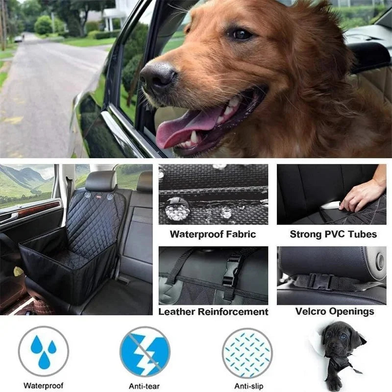 Asiento de coche impermeable para perros, hamaca de transporte para viajes al aire libre, segura, cubierta resistente al desgaste para gatos, cesta para mascotas, accesorios universales para coches