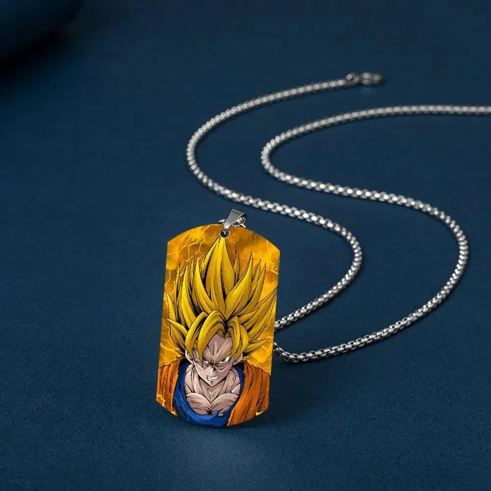 Collar de acero inoxidable con estampado de Dragon Ball, collar de Anime de super Saiyan, Monkey King, regalo de festival, 2024