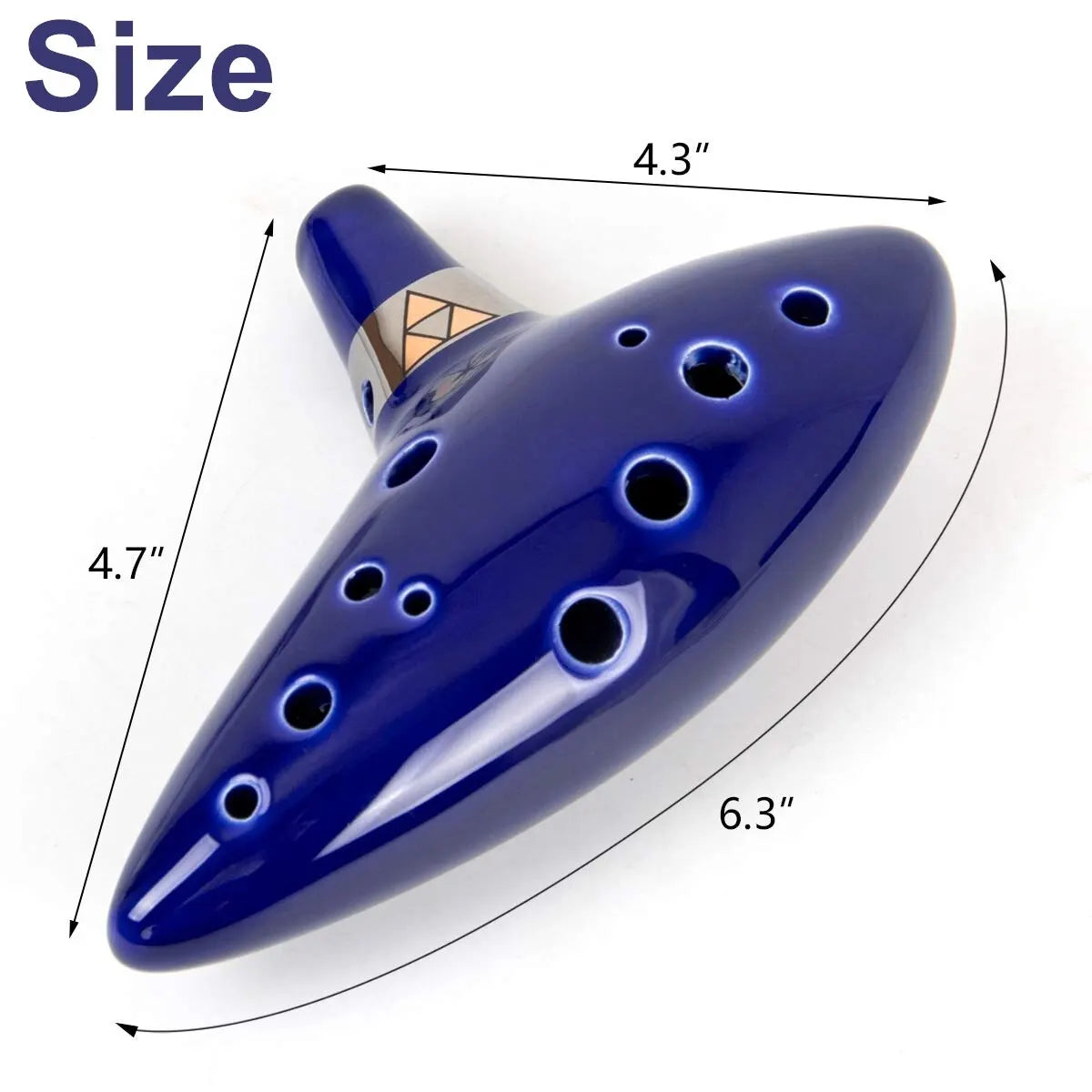 Ocarina, Instrumento Musical Ocarina de Cerámica Alto C de 12 Tonos con Canciones de Cuello Bolsa de Transporte, Azul