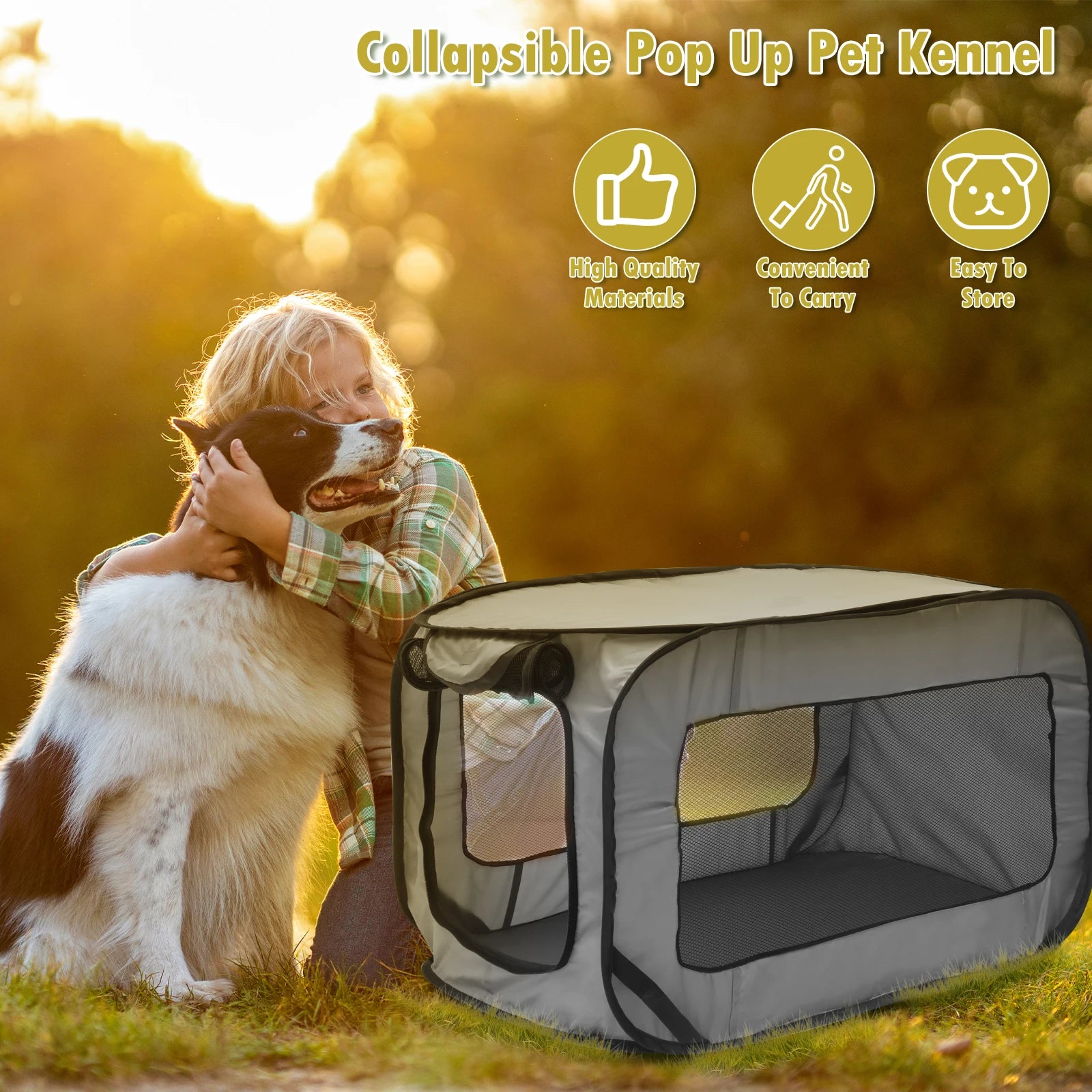 Bolsa de transporte plegable para perros pequeños y gatos, jaula de viaje para mascotas, tienda de campaña para exteriores