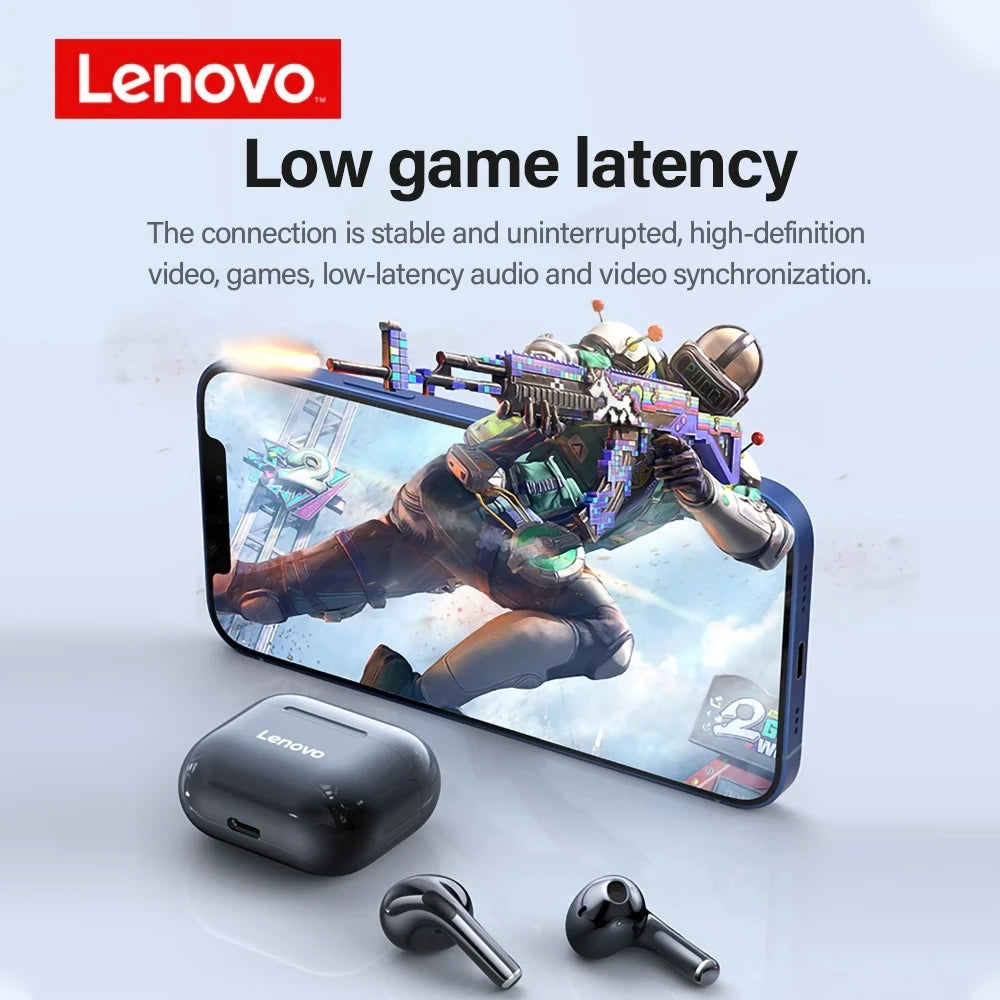 Lenovo-auriculares TWS con Bluetooth lp40, dispositivo de audio Original con sonido envolvente, HIFI, Control táctil, micrófono, modo de reposo largo, movimiento, 5,0