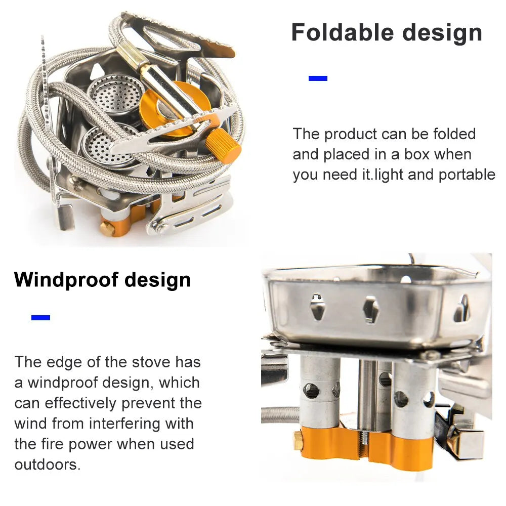 Widesea-quemador de Gas de gran potencia para acampada, horno portátil para Picnic, barbacoa, suministros de Turismo, recreación al aire libre