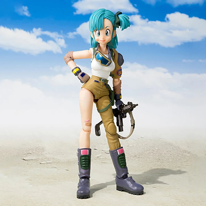 Figuras de acción de Dragon Ball de 13,5 cm, figuras de acción de Bulma Goku, Colección móvil de PVC, muñecos SHF de la infancia, Son Goku, modelos de Juguetes