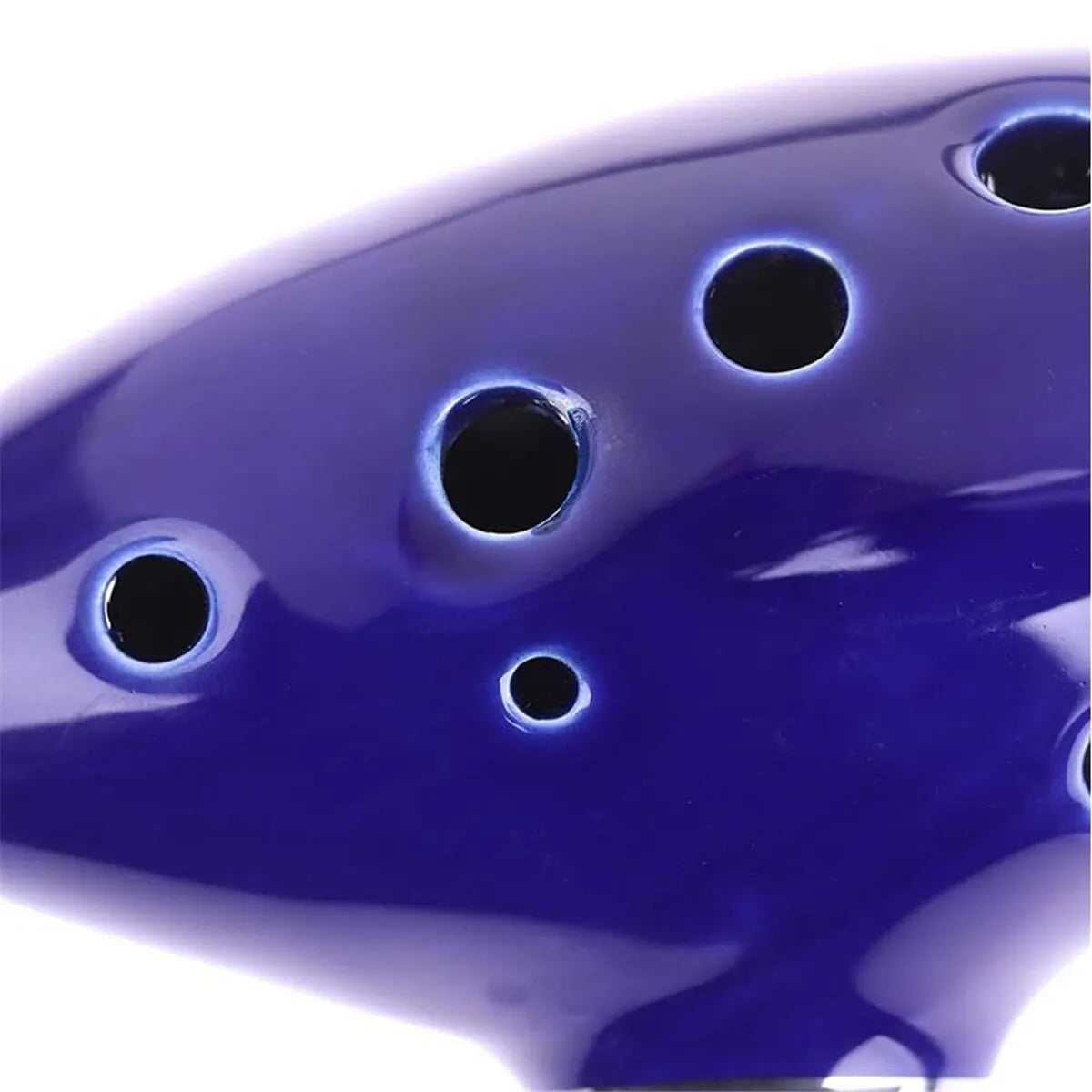 Ocarina, Instrumento Musical Ocarina de Cerámica Alto C de 12 Tonos con Canciones de Cuello Bolsa de Transporte, Azul