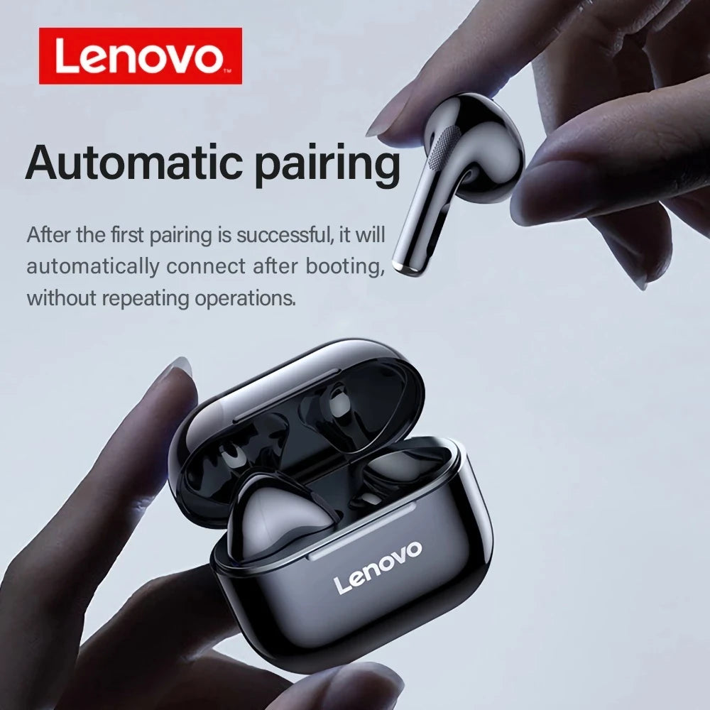 Lenovo-auriculares TWS con Bluetooth lp40, dispositivo de audio Original con sonido envolvente, HIFI, Control táctil, micrófono, modo de reposo largo, movimiento, 5,0