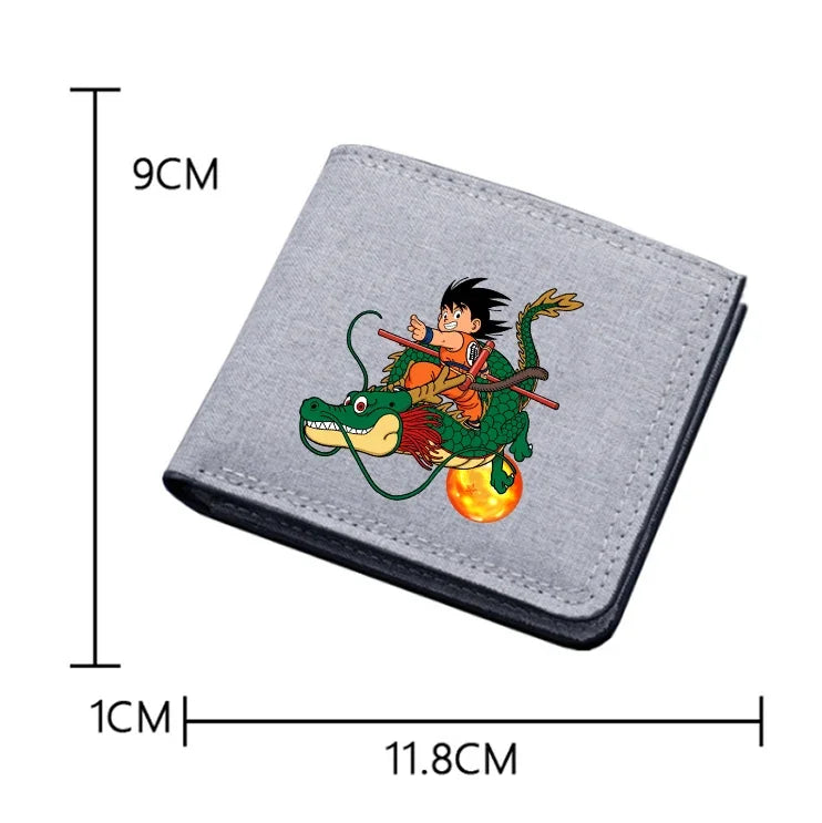 Cartera de Goku de Dragon Ball para hombre y mujer, tarjetero de Anime, monedero de bolsillo, bolsa de almacenamiento de dinero, billeteras cortas plegables, regalos para niños