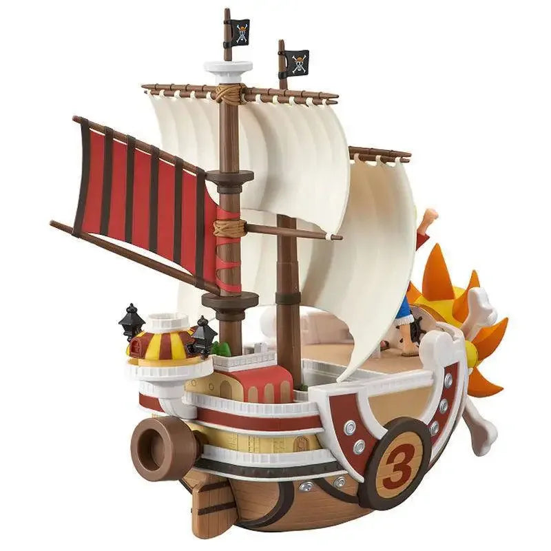 Figura de barco Luffy de una pieza, juguete periférico, súper lindo, Mini barco Zoro, modelo ensamblado, barco de una pieza, regalo de cumpleaños para niños