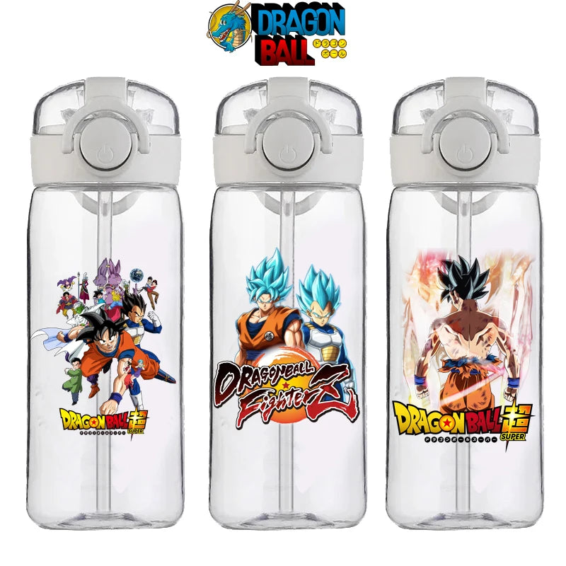 Taza de agua de Dragon Ball de 400ml, Son Goku, Vegeta, Anime, alta sensibilidad, dibujos animados de plástico, portátil, estudiante, regalo para niño y niña