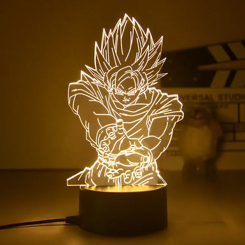 Lámpara LED 3D de Dragon Ball Z, figura de Vegeta Super Saiyan, luz nocturna, figura de Rey Mono, Goku, Jiren, Broly, lámpara de mesa de Anime, regalo, nuevo