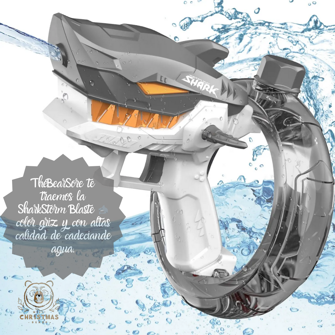 🦈 SharkStorm Blaster ™– ¡Domina las Aguas con el Poder del Tiburón! (Gris)